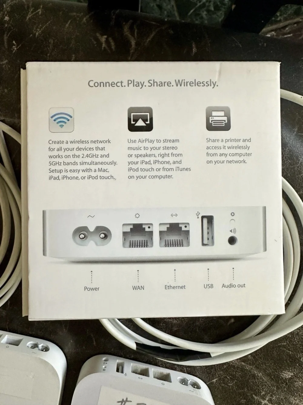 2x Apple AirPort Express 2nd Gen A1392 AirPlay 2 Wireless Router Box Cords used